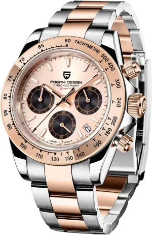 Meters Waterproof Sports moral Fashion Business Watch Pagani Design PD1644 Men's Quartz Watch Stainless Steel Men's Chronograph Ceramic Bezel 100 