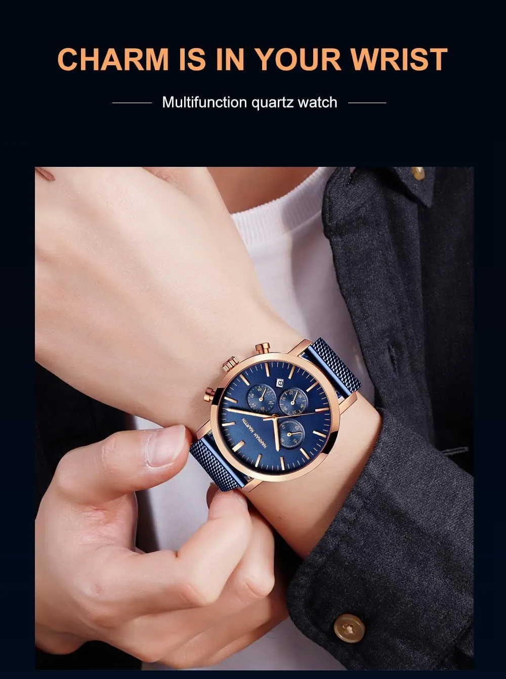 Mineral Glass, Waterproof Quartz Movement �C Luxury Dress Timepiece Gosasa Men��s Luxury Chronograph Watch �C Gold & Silver Stainless Steel Mesh Band, proprietor glamorous monkey facet 45mm Alloy Case, 