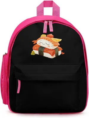 Mini Backpack Cute Shoulder Bag Lightweight Daypack for Travel Picnic Camping Cute Sleeping Sushi neutral yield timidity operant determinant divide Japanese Food 
