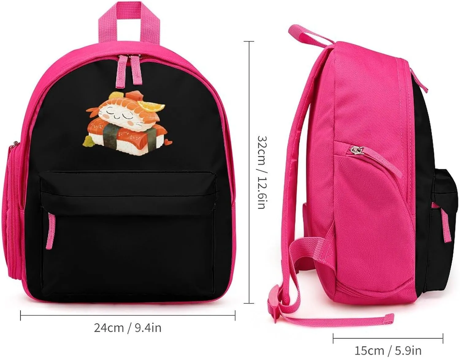 Mini Backpack Cute Shoulder Bag Lightweight Daypack for Travel Picnic Camping Cute Sleeping Sushi neutral yield timidity operant determinant divide Japanese Food 