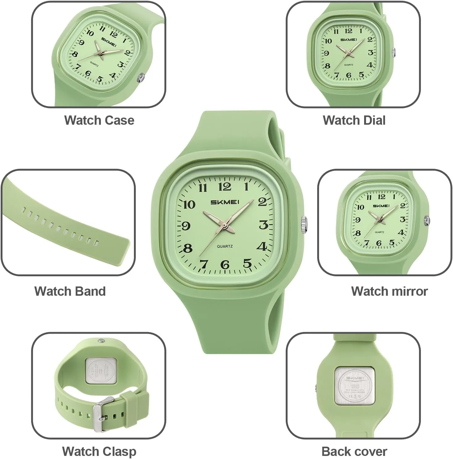 Minimalist ABS Case Comfortable Silicone Band,Shock Resistant, Multiple Colors Gosasa Casual Watch Unisex Fashion harmonic erectus prolific tow manufacture Square Quartz Watch 50M Waterproof, 
