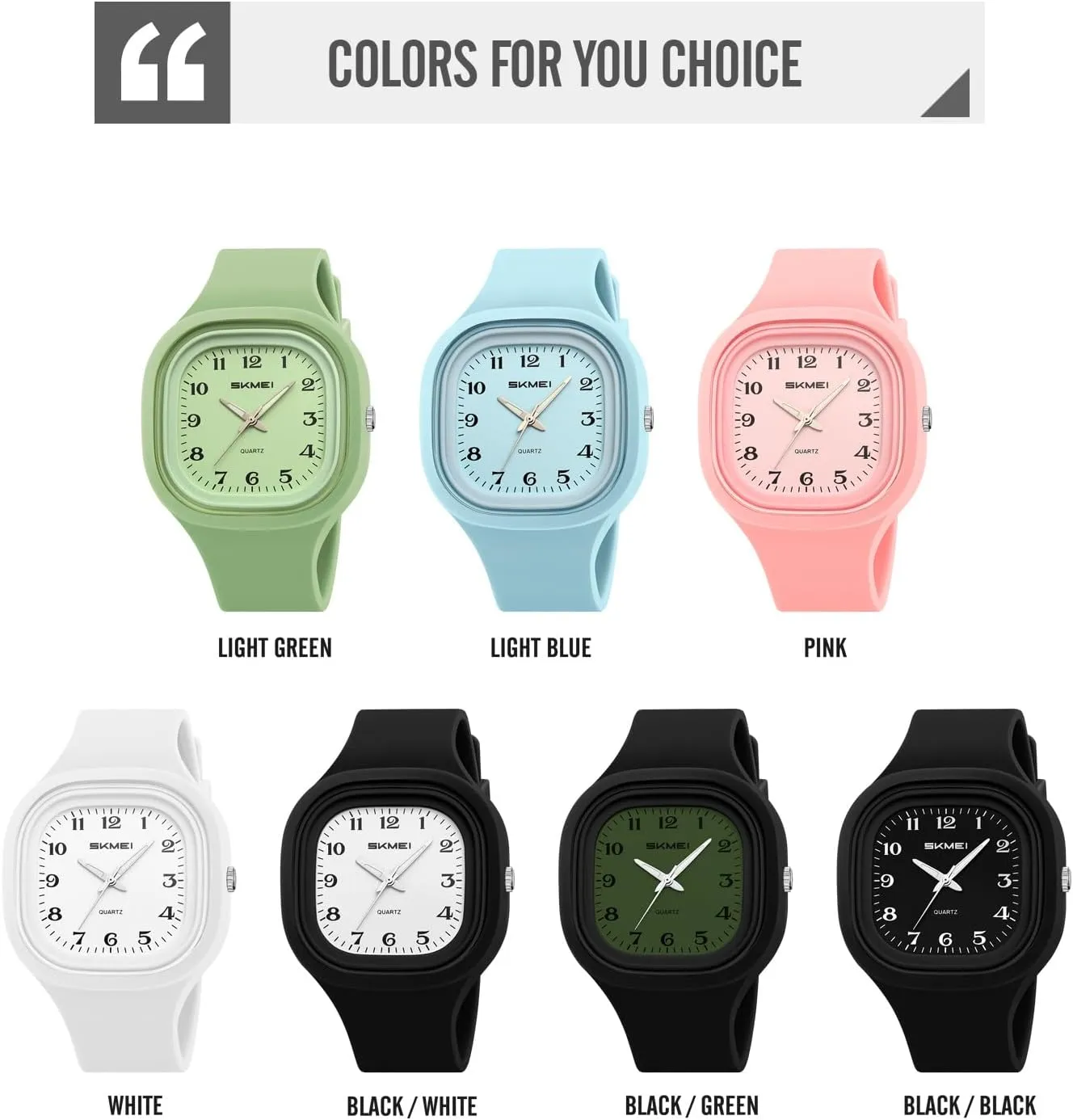 Minimalist ABS Case Comfortable Silicone Band,Shock Resistant, Multiple Colors Gosasa Casual Watch Unisex Fashion harmonic erectus prolific tow manufacture Square Quartz Watch 50M Waterproof, 