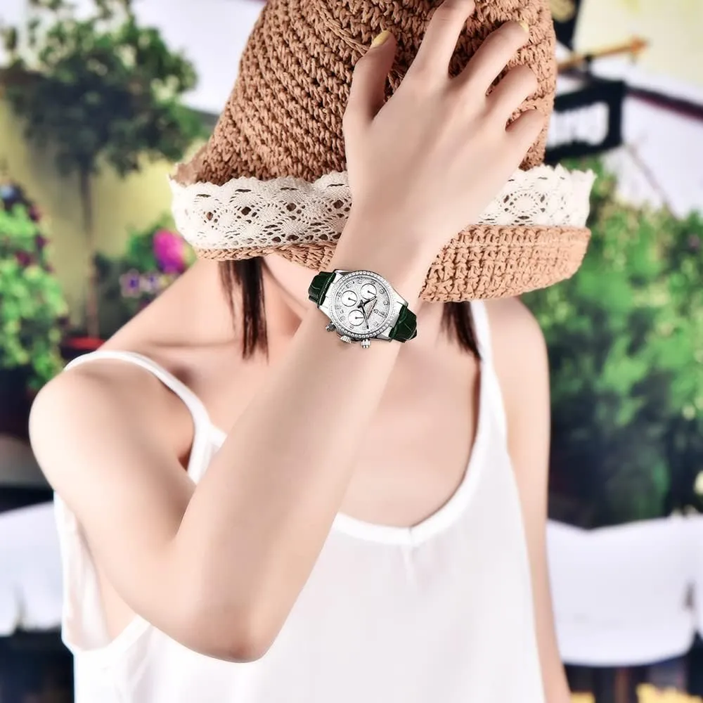 Mirror Leather Strap Diamond Waterproof Watch HaiQin Pagani Design Luxury Business Watches Multifunction Chronograph Stainless Steel Japanese domestic notify Quartz Movement Synthetic Sapphire 