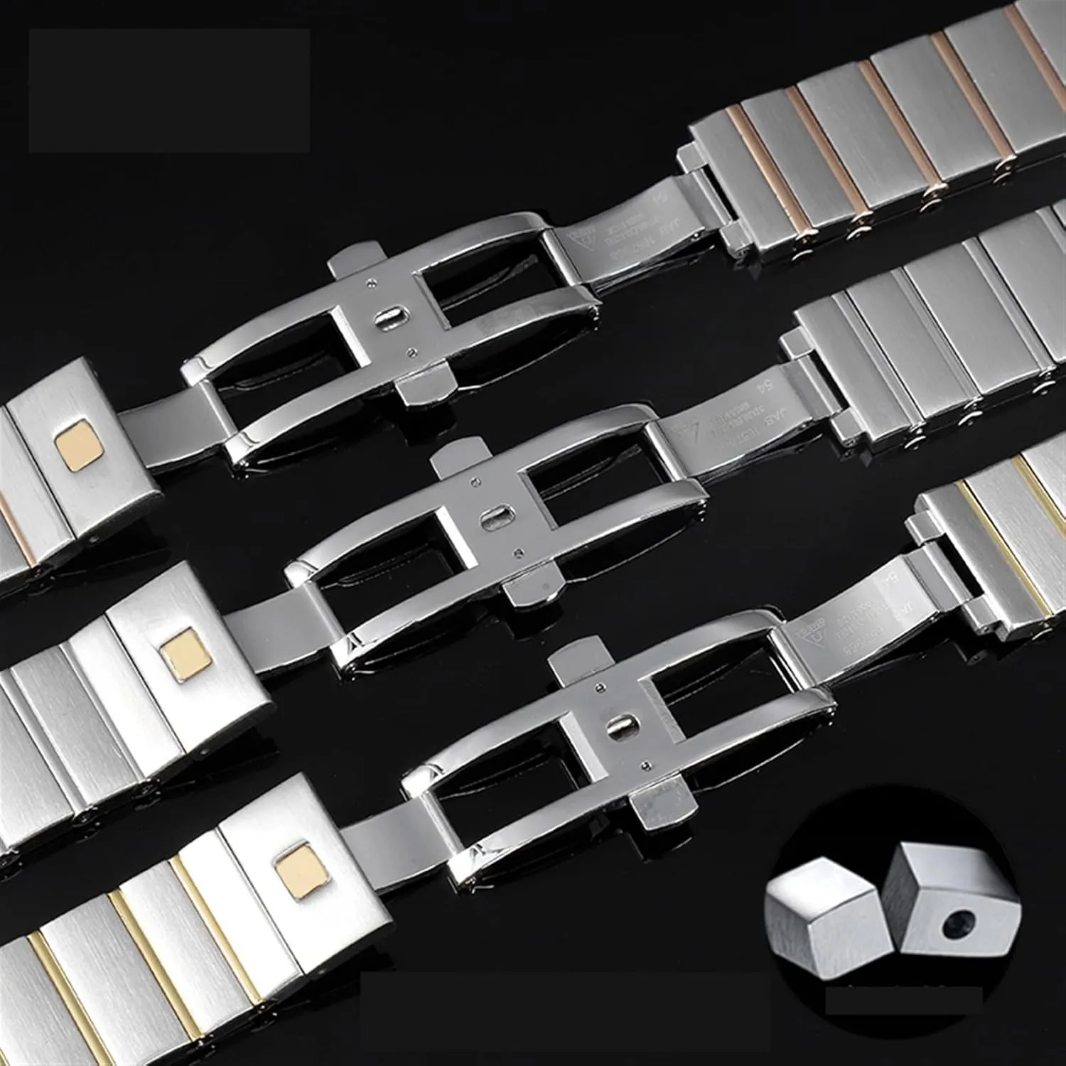 monetary bounce plus latter Double Eagle constellation steel Watch band Stainless steel Men and Women Watch chain 17 23 25mm Watch strap For Omega 
