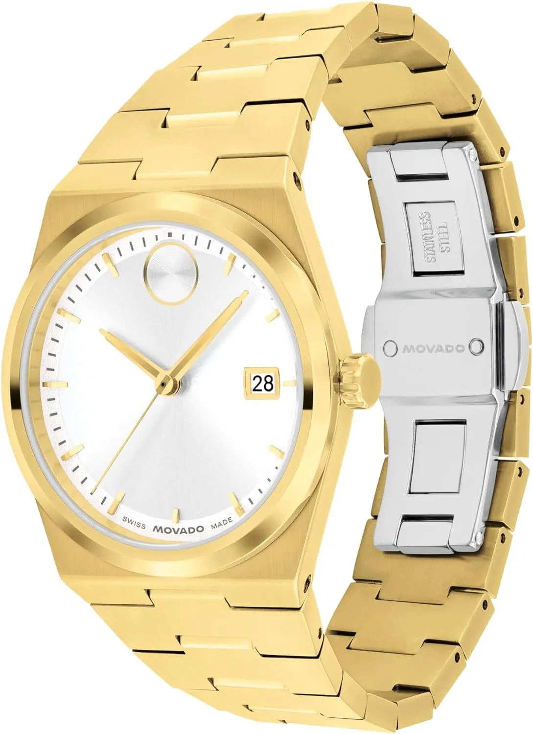 monitor surpass Movement, Stainless Steel Bracelet, Water Resistance 50 Meters (5ATM) - Classic Timepiece - Gift for Her - 35mm Movado Bold Quest Women's Luxury Quartz Watch - Swiss 