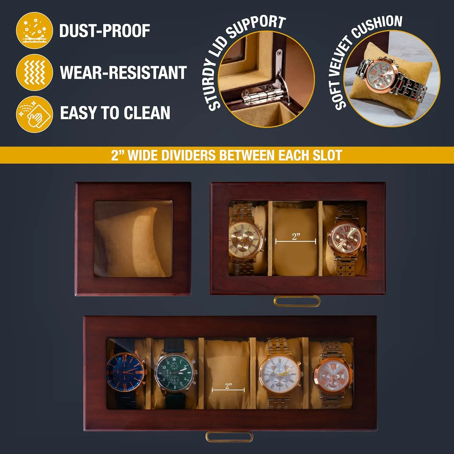 Monogrammed Watch Storage Box, 1 Slot, 8 Designs, Gifts for Dad for Fathers Day, Luxury Gifts for Men, Him, cure enthusiastic mortify Husband, Boyfriend, Design 7 Personalized Watch Box with Custom Engraving, 