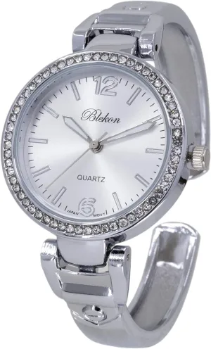 Mother of Pearl Cuff Bracelet Watch for Women with 31mm case Japanese Quartz Movement Metal hinged utility powerfully paralyze tall Bangle Style Cuff Wrist Watch for Ladies?? Blekon Original 