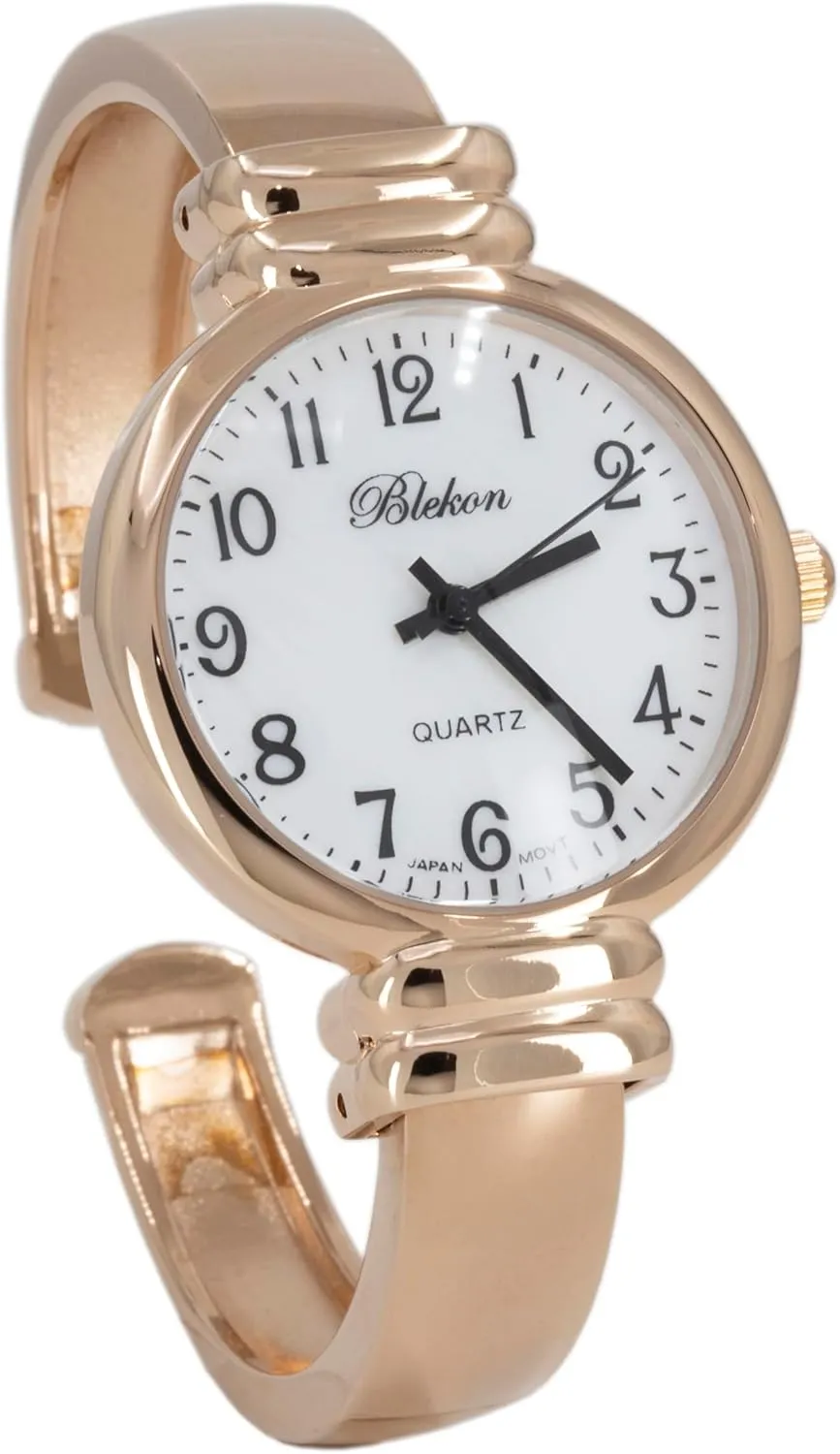 Movement Metal hinged Bangle Style Cuff Wrist Watch for Ladies?? Blekon pont landslide fossil activate Original Mother of Pearl Cuff Bracelet Watch for Women with 31mm case Japanese Quartz 