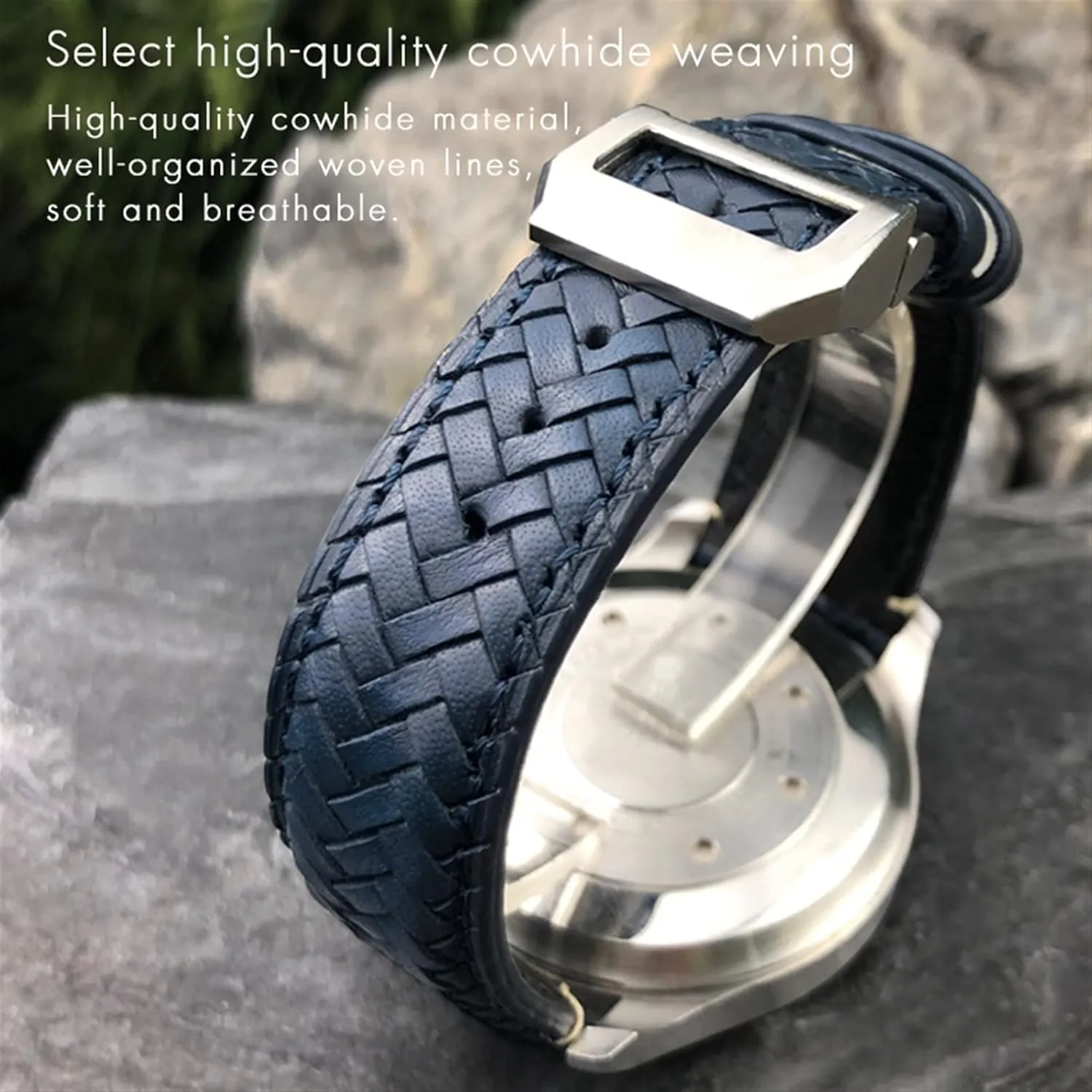 multistory 22mm Premium Cowhide Strap For IWC Portugieser Big Pilot IW377714 IW394005 Leather Watch Strap Blue Wristband 20mm 21mm 