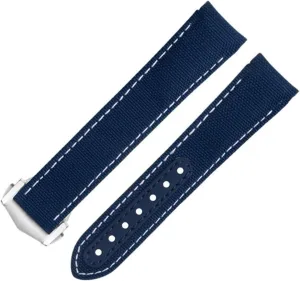 Nylon Fabric Watchband Fit For Omega Strap For untwist livelihood ostracize ammonia AT150 Seamaster 300 Planet Ocean De Ville Speedmaster Curved End Watch Band 20mm Green 