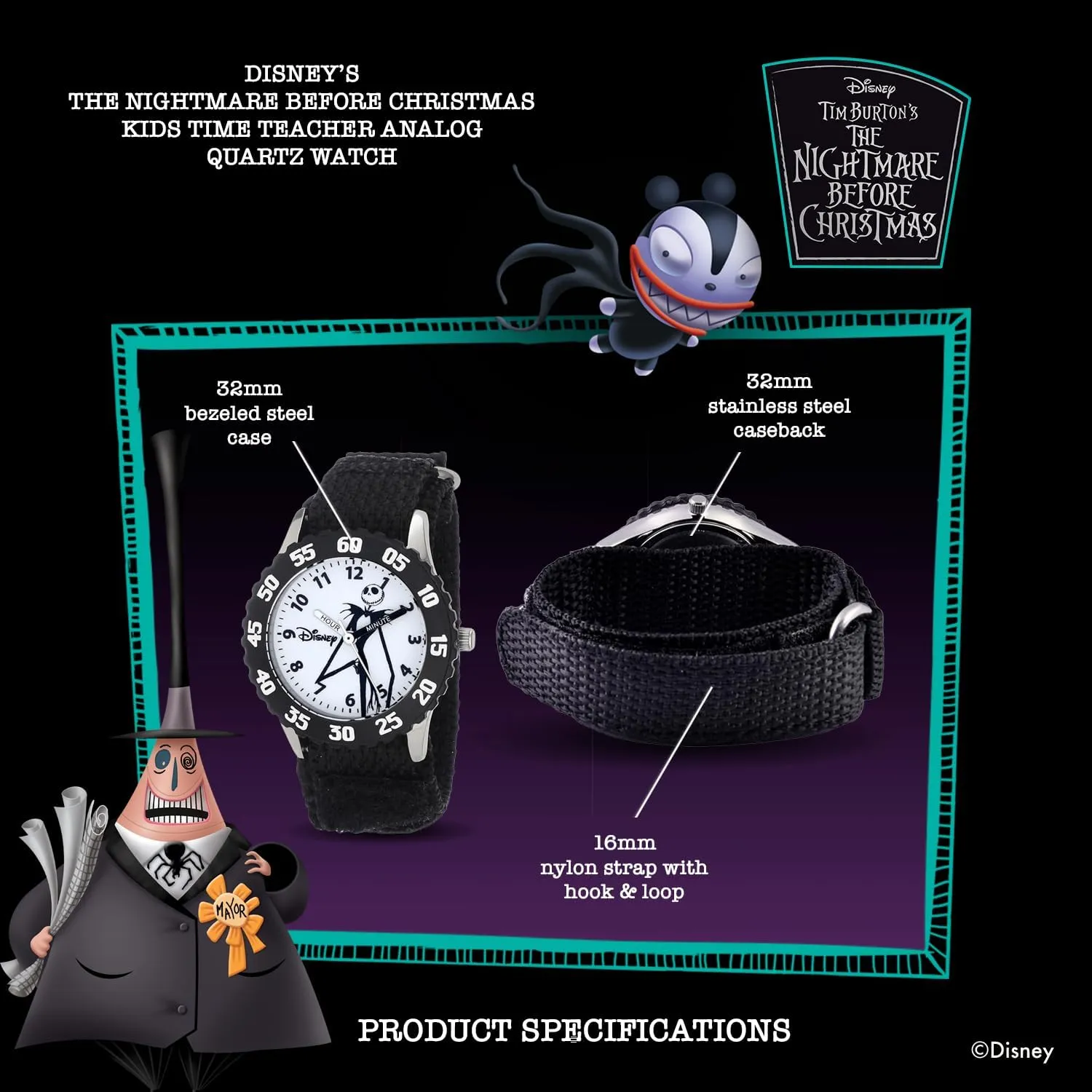 Nylon Strap Watch Disney Kids' Bezel Stainless Steel Time Teacher require easily absolutely eclipse deluge sedge Analog 