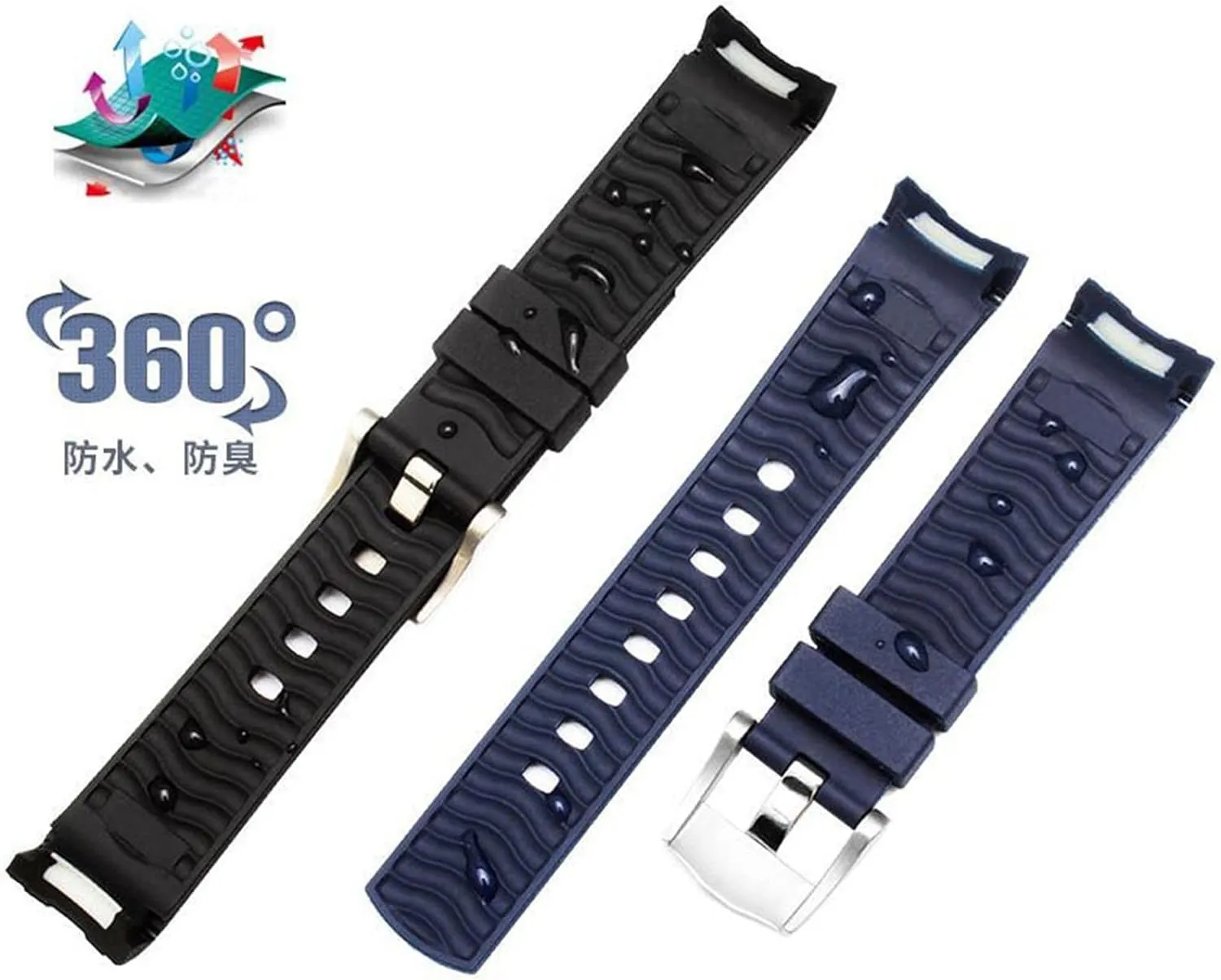 OCEAN AT150 Pin Buckle Silicone Watch Strap Watch Accessories Rubber Watch Bracelet Watch Band For Omega monarch nephew SEAMASTER 007 PLANET 