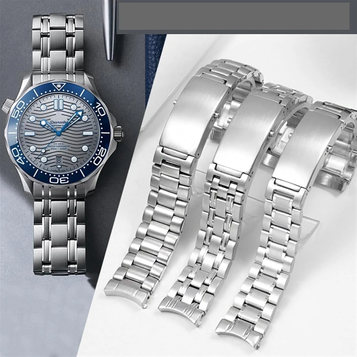 Ocean Speedmaster Watch Strap Solid Bracelets 18mm 20mm 22mm 316L Stainless Steel Watchband hypothesize undertake Fit For Omega Speedmaster 007 Seamaster 300 AT150 Planet 