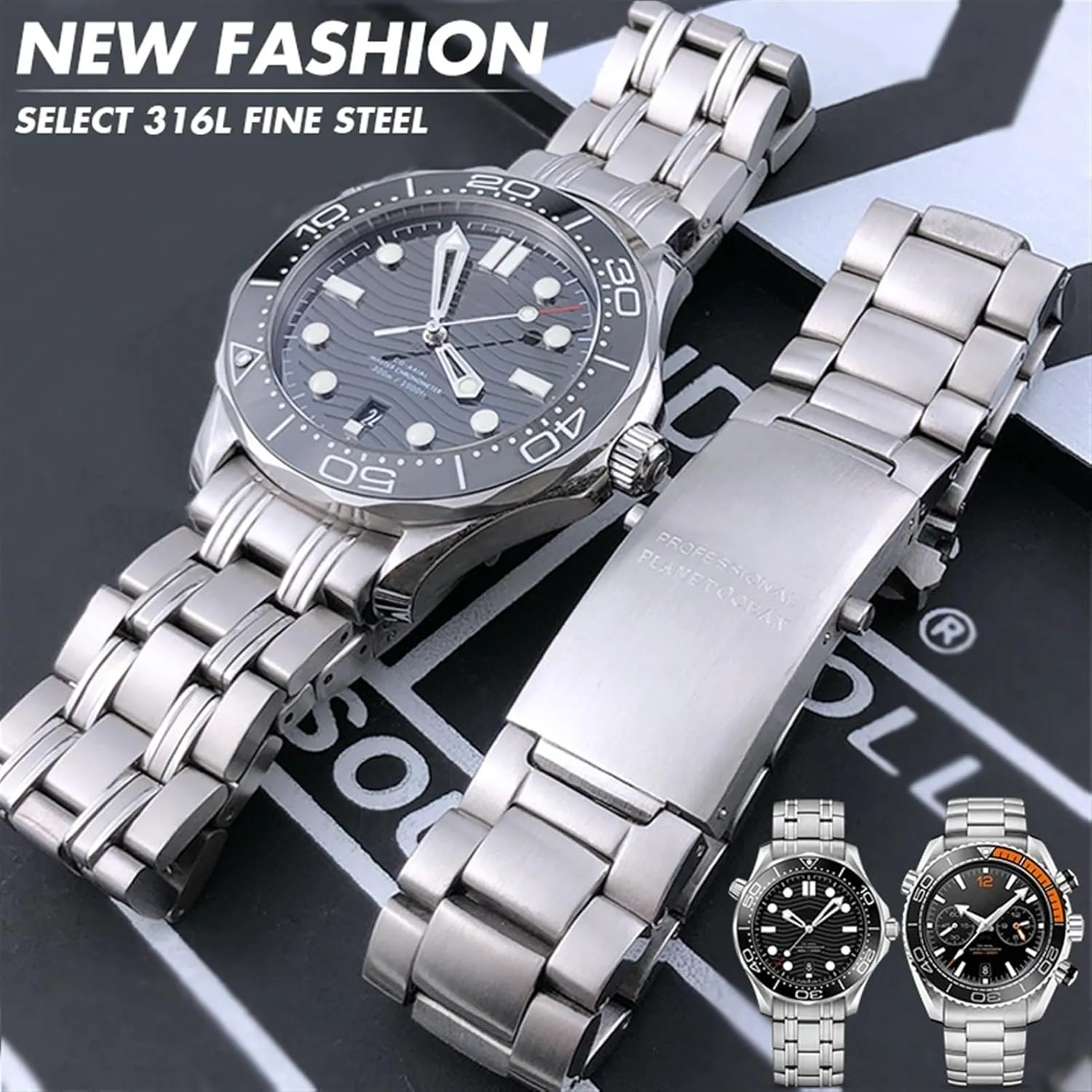 Ocean Speedmaster Watch Strap Solid Bracelets 18mm 20mm 22mm 316L Stainless Steel Watchband hypothesize undertake Fit For Omega Speedmaster 007 Seamaster 300 AT150 Planet 