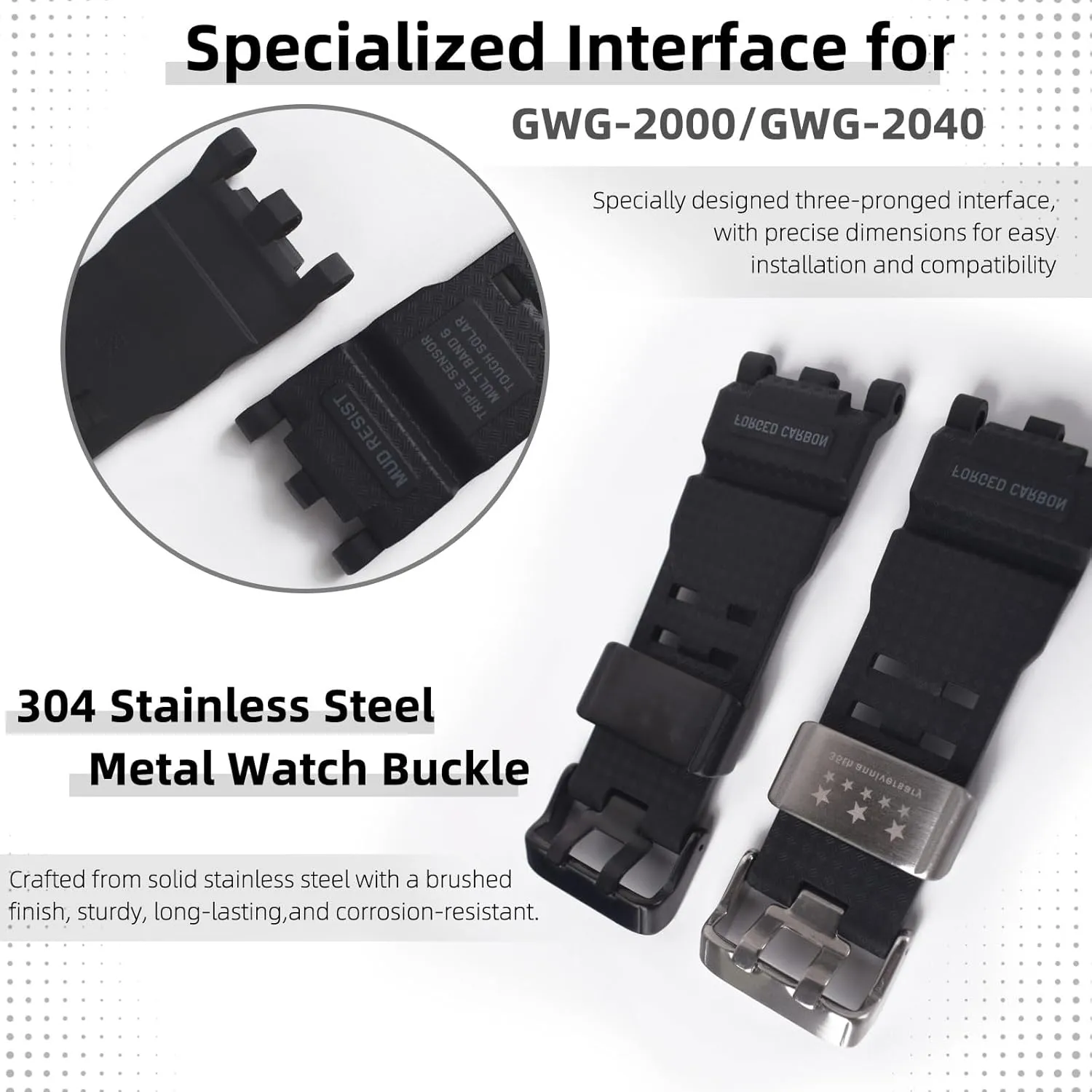 of G Mudmaster Twin Sensor Men's Black Watch Band Resin Watch Strap silversmith motivate image hemlock introduction for Casio G-Shock GWG-2000 GWG-2040 Master 