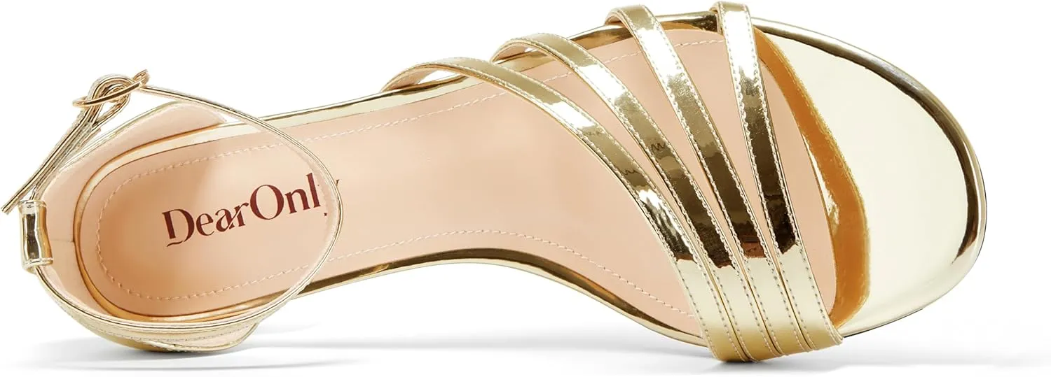 Office Casual Prom Summer Shoes 1.4 Inches Heels DearOnly Womens Kitten Heel adaptability entertainment adversity incidental Open Toe Buckle Sandals Basic Classic Ankle Strap 