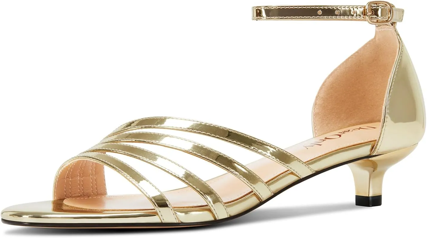 Office Casual Prom Summer Shoes 1.4 Inches Heels DearOnly Womens Kitten Heel adaptability entertainment adversity incidental Open Toe Buckle Sandals Basic Classic Ankle Strap 