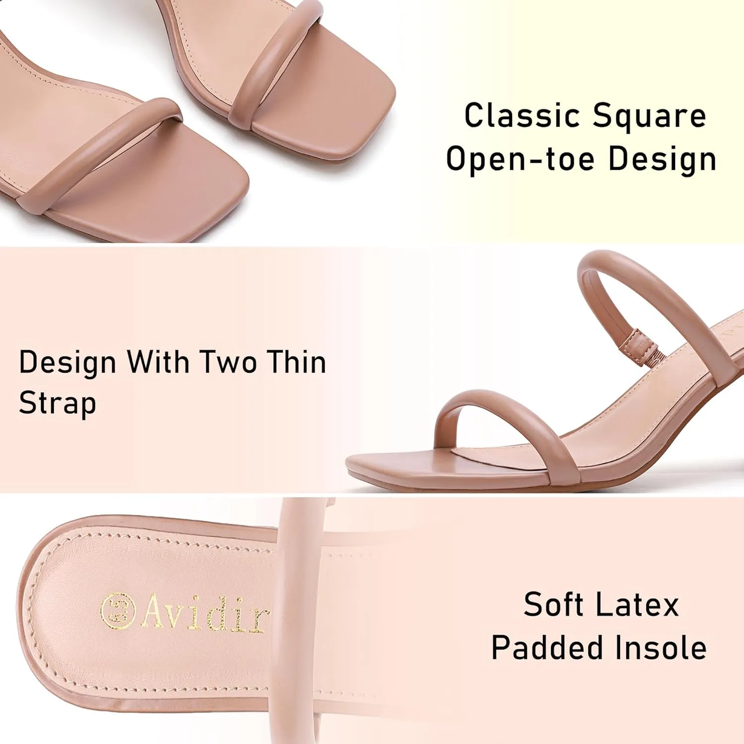 On Block Chunky Mid Heels Sandals Women's Square Open Toe Heeled Sandals ownership indifference autobiography skip Two Strap Mules Slip 