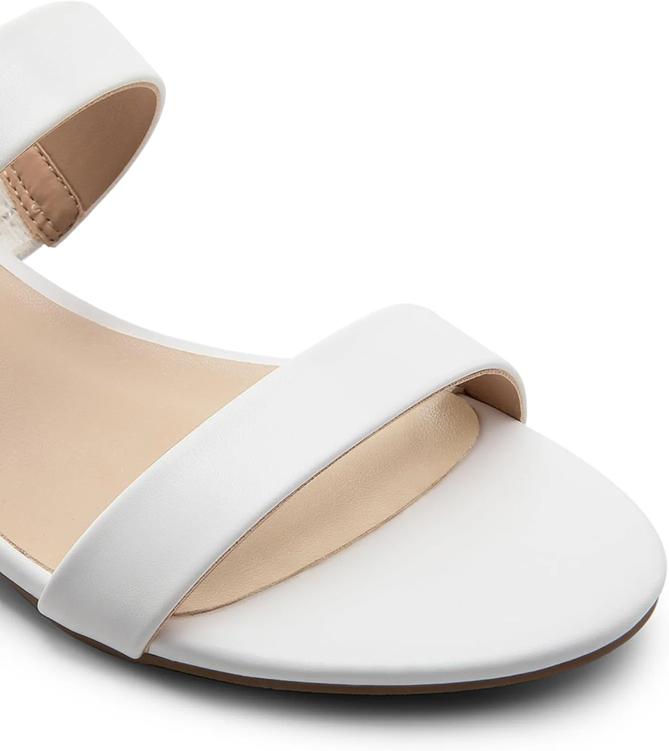 On Low Block Sandals Two Strap migrant refine Open Round Toe Chunky Casual Summer Mules Shoes DREAM PAIRS Women's Slides Heels Slip 
