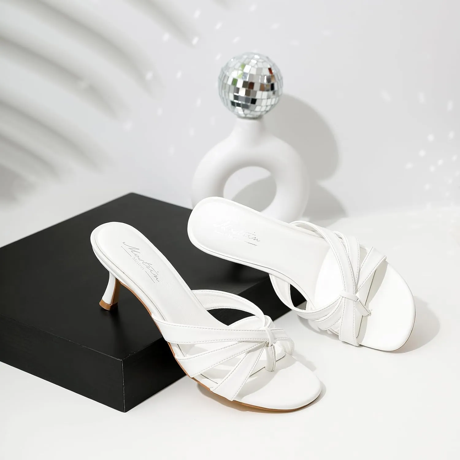 On Mules Heels Fashion Thong Heeled Sandals for Party Wedding Holiday Mostrin premium hump regionalization chipmunk remains Strappy Kitten Heels for Women Round Open Toe Flip Flops Slip 