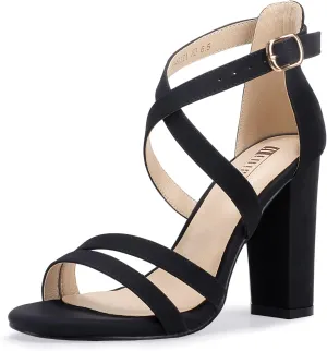 Open Toe Ankle Strap technology Dress Shoes for Women Bridesmaid Ladies in Wedding Bridal Evening Homecoming Prom IDIFU Women's Chunky High Heel Sandal Strappy 