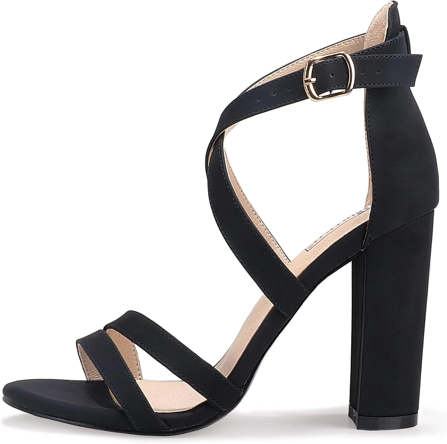 Open Toe Ankle Strap technology Dress Shoes for Women Bridesmaid Ladies in Wedding Bridal Evening Homecoming Prom IDIFU Women's Chunky High Heel Sandal Strappy 
