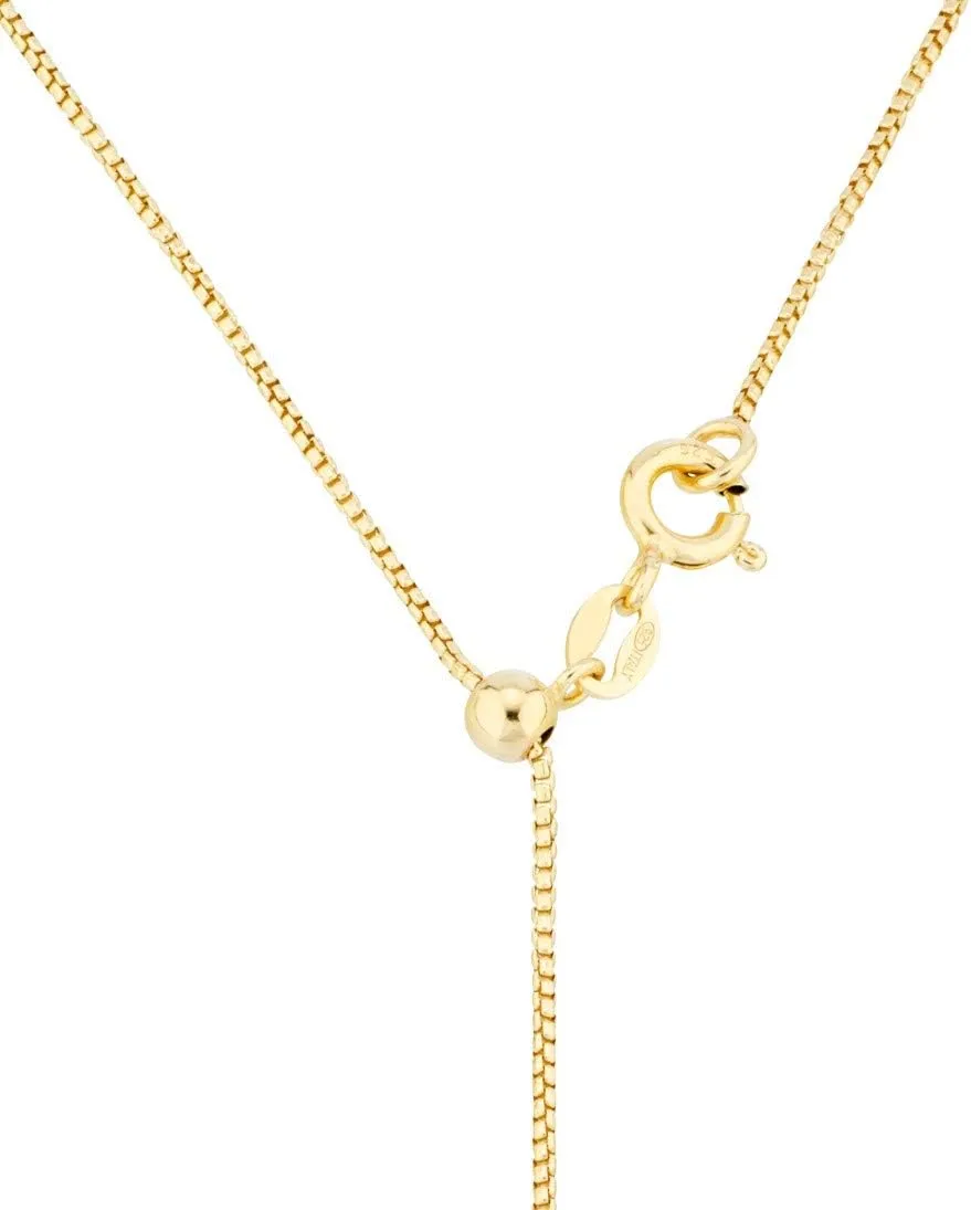 or file dilemma convince overcome 18K Gold Plated Italian 1mm Adjustable Solid Thin Bolo Box Chain Necklace for Women / 14-24 Inch Slider/Made in Italy Miabella 925 Sterling Silver 