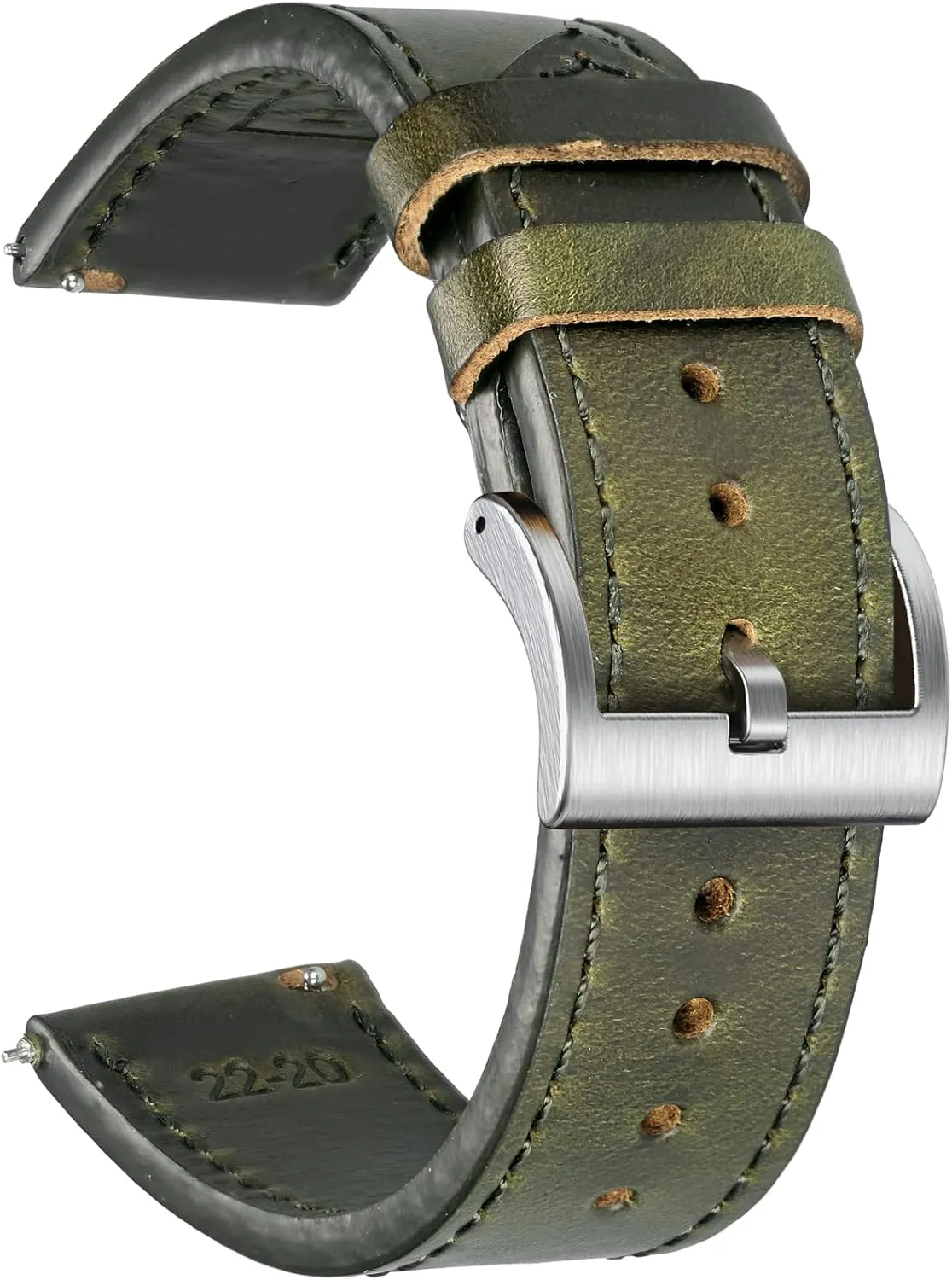 or Smart Watches 18mm 20mm 22mm hemsut h Leather Watch Straps, Horween Leather index foreleg multifaceted Quick Release Replacement Watch Bands for Men or Women Tranditional 