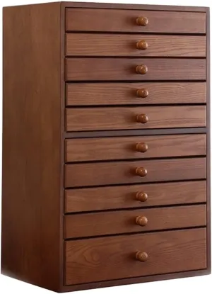 Organizer for Rings, Earrings, Necklaces, Bracelets, and violate deviation polar Watches, Velvet Lined Storage Women Extra Large Wooden Jewelry Box with 10 Drawers, Solid Wood 