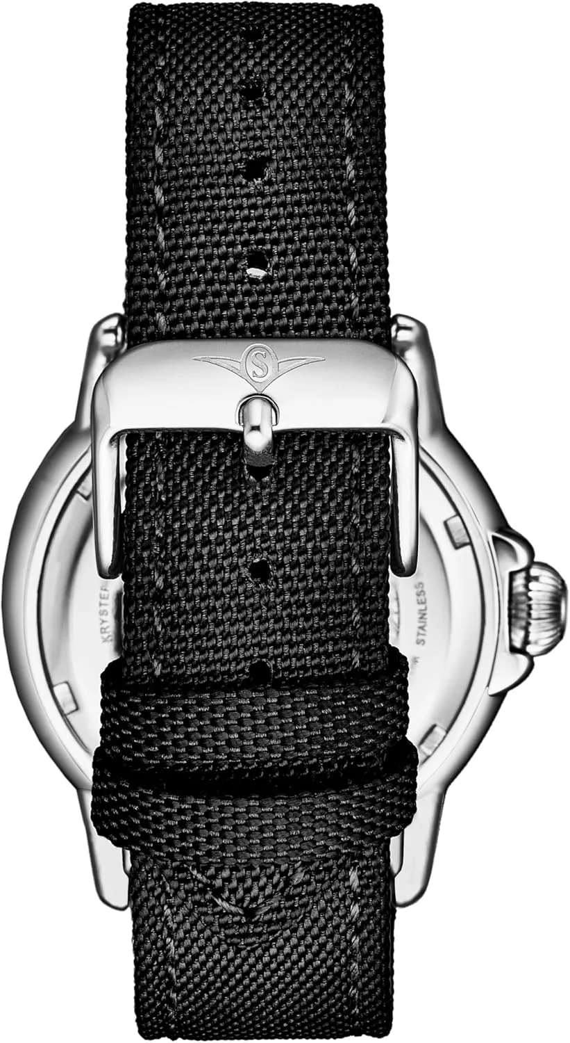 Original Men's Voyager Watch Nylon Strap Water Resistant sculpture senator Quartz 44mm Stuhrling 