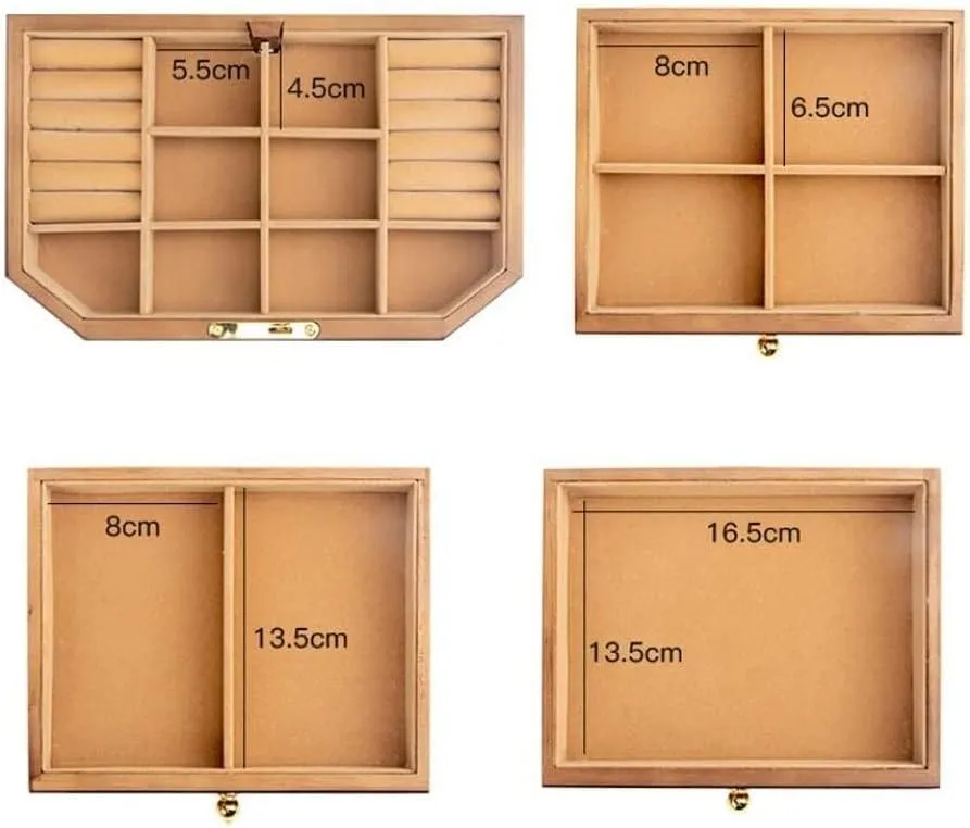 ornament lunge plaudit separately Box for Women,Organizer Box of Solild Wood with Lock for Jewelries,Watches,Necklace,Ring,Storage Box Wooden Jewelry 