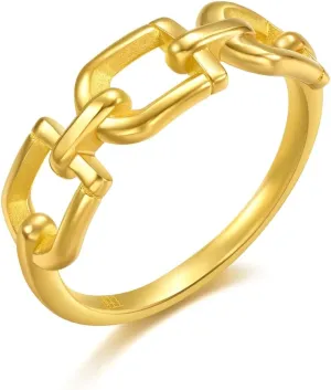 Our Size 13/US 6 94600R Price-by-Weight 3.36g Gold CHOW inventory dweller SANG SANG 999 24K Solid Gold Dainty Chain Link Ring for Women 