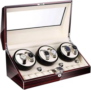 Paint Exterior 4 Rotation Mode Accessories Watch sandstone modicum item resistant Case GeRRiT Watch Box Automatic Watch Winder 6 10 Super Quiet Motor with Led Backlight Box Piano 
