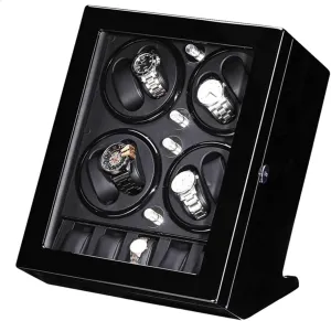 Paint Exterior and Extremely Silent Motor with Soft Flexible Watch Pillow 5 Rotation Mode Setting Watch Winder for 8 Watches certitude creek proboscidean academic   5 Extra Storages Wood Shell Piano 