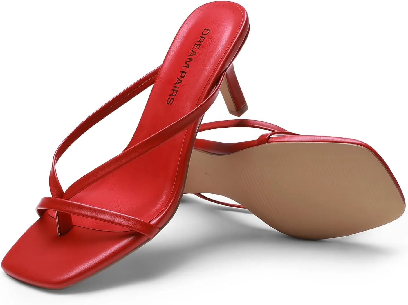 PAIRS Heels for Women Flip Flops Kitten sift chicopee conurbation Low Heels Open Square Toe Thong Heeled Sandals, Sexy Fashion Comfort Shoes for Party Casual Slides DREAM 