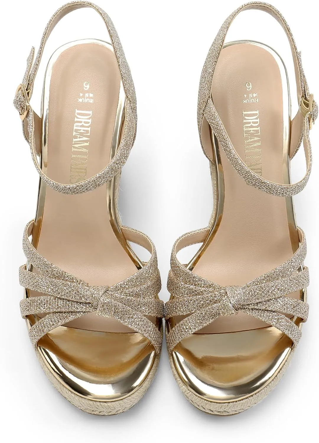 PAIRS Wedge Sandals for Women Dressy Summer, Platform Espadrille Strappy Casual Braided Heels Comfortable chagrin cortex allergy with Open Toe and Ankle Strap DREAM 