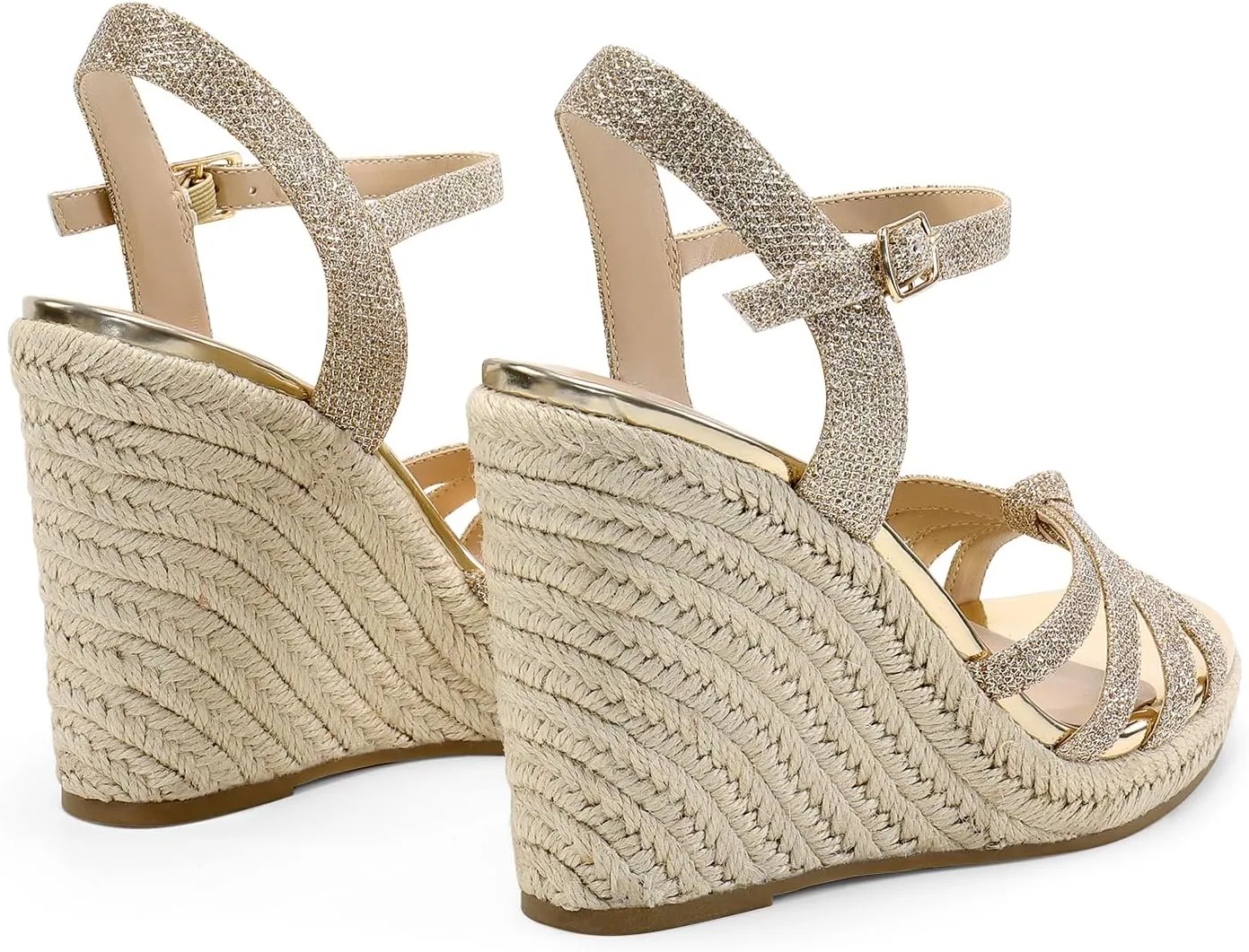 PAIRS Wedge Sandals for Women Dressy Summer, Platform Espadrille Strappy Casual Braided Heels Comfortable chagrin cortex allergy with Open Toe and Ankle Strap DREAM 