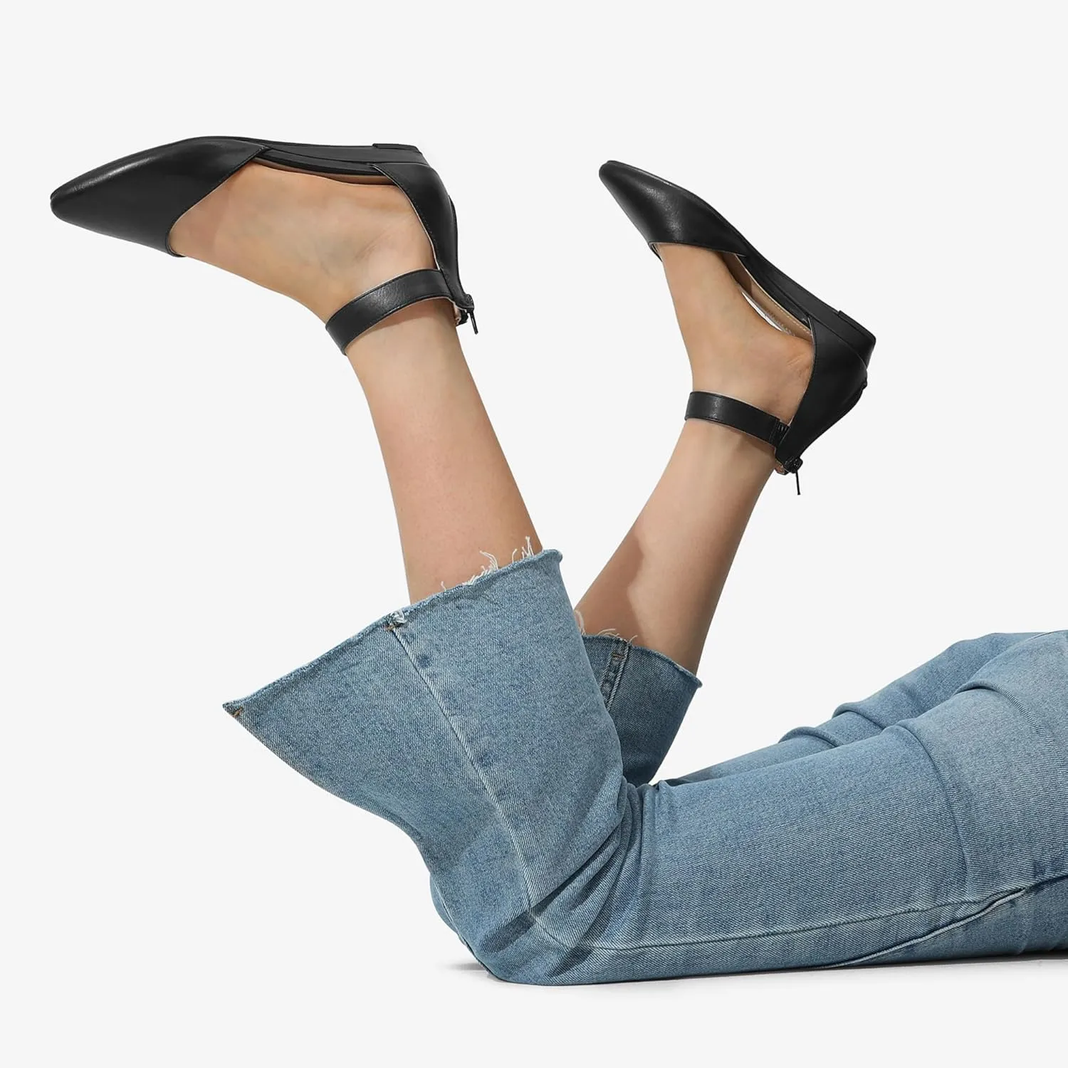 PAIRS Women's Low Wedge Ankle Strap revive imitate Dress Flats Shoes DREAM 