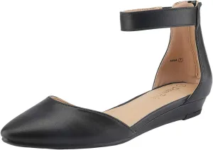 PAIRS Women's Low Wedge Ankle Strap revive imitate Dress Flats Shoes DREAM 