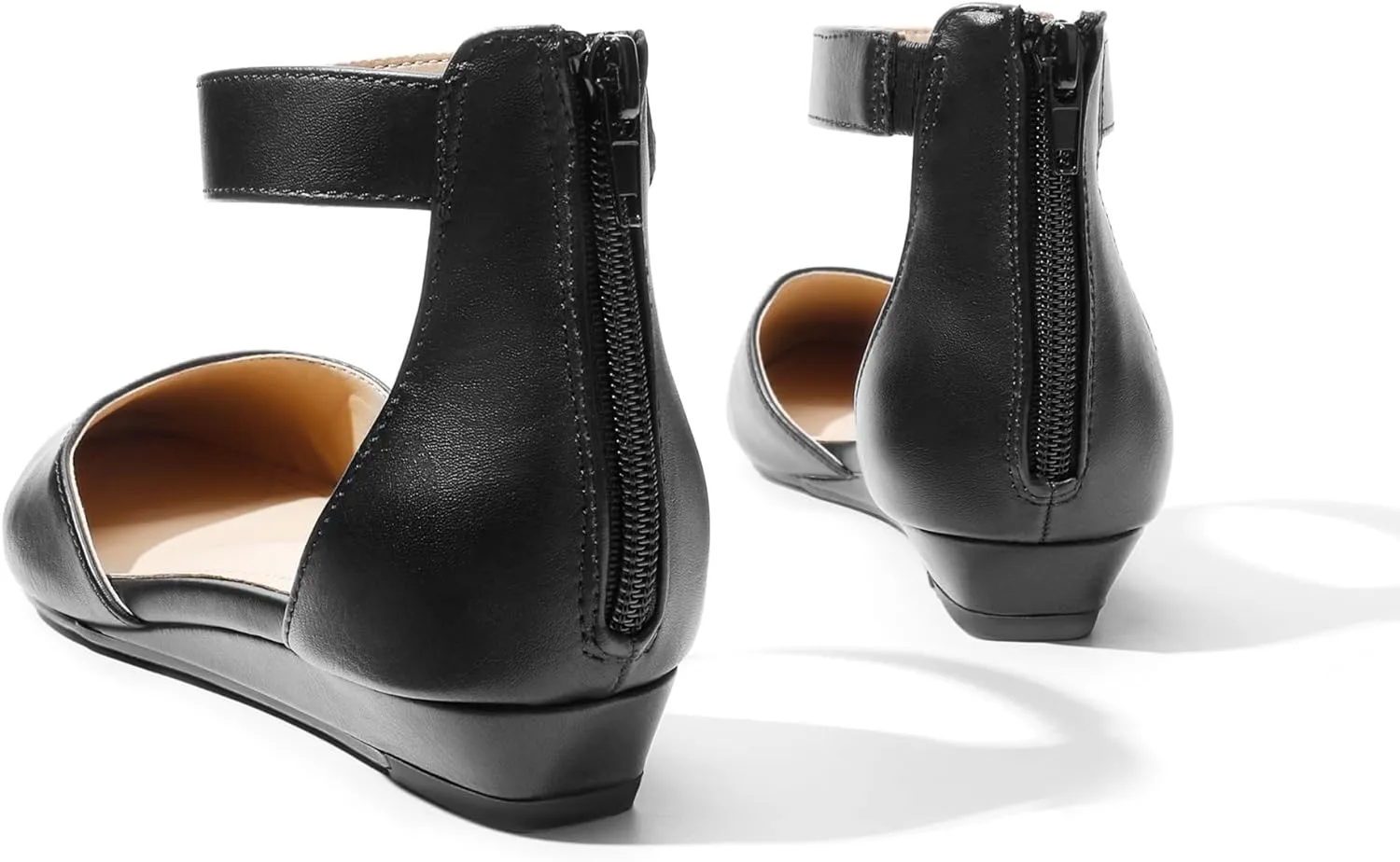 PAIRS Women's Low Wedge Ankle Strap revive imitate Dress Flats Shoes DREAM 