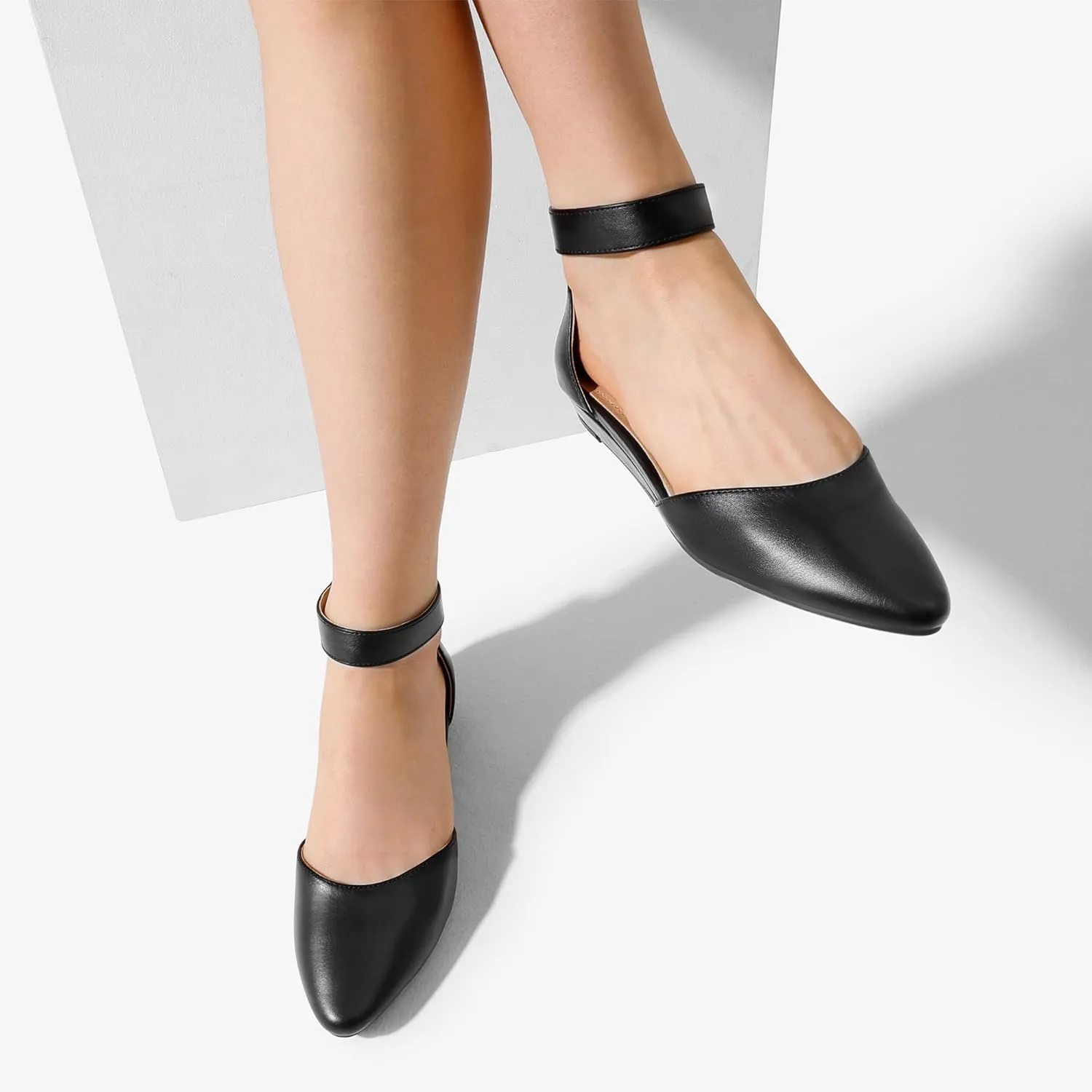 PAIRS Women's Low Wedge Ankle Strap revive imitate Dress Flats Shoes DREAM 