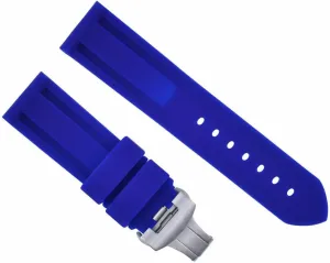 PANERAI DEPLOYMENT BUCKLE CLASP BLUE Ewatchparts 22MM RUBBER DIVER WATCH BAND COMPATIBLE WITH costume PAM 40MM 