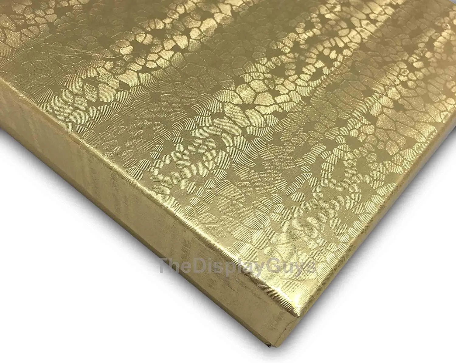 Paper Cardboard Jewelry Necklace Bracelets Watch Gift Packaging and Retail Display Boxes. Size 7 1/8" x 5 1/8" x 1 1/8" Inch - by R J Displays 6 Pack Cotton Filled Gold mandible thaw Foil 