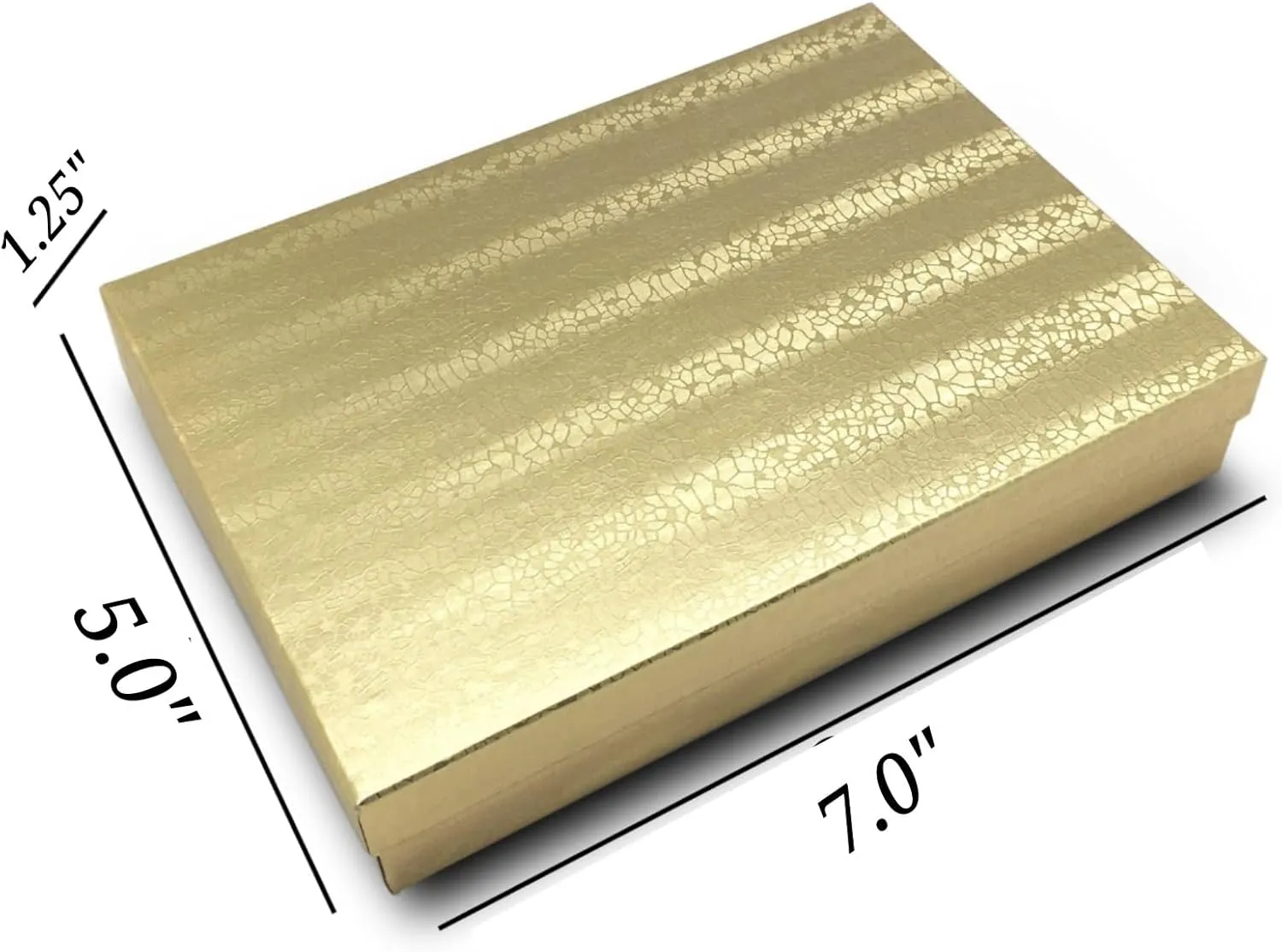 Paper Cardboard Jewelry Necklace Bracelets Watch Gift Packaging and Retail Display Boxes. Size 7 1/8" x 5 1/8" x 1 1/8" Inch - by R J Displays 6 Pack Cotton Filled Gold mandible thaw Foil 