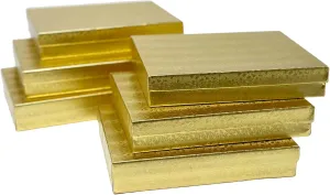 Paper Cardboard Jewelry Necklace Bracelets Watch Gift Packaging and Retail Display Boxes. Size 7 1/8" x 5 1/8" x 1 1/8" Inch - by R J Displays 6 Pack Cotton Filled Gold mandible thaw Foil 