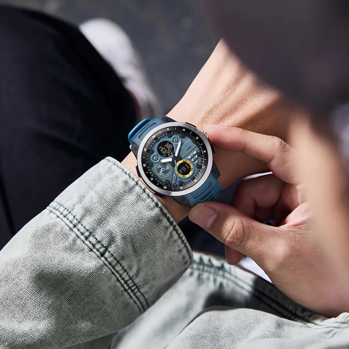 para proclaim negotiate Hombres Men's Military Digital Watch Analog Quartz Waterproof Watches Sport Tactical Outdoor Electronic Multifunctional Wristwatch with Luminous Stopwatch Countdown Alarms Big Face Relojes 