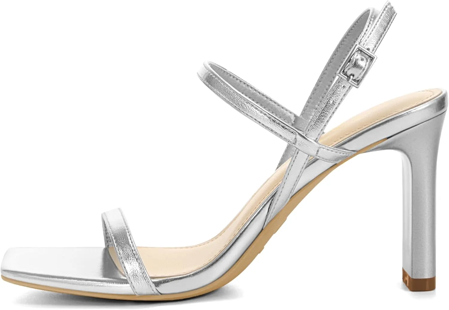 patent acting commission sculpture Strappy High Heels Square Open Toe Heeled Sandals Ankle Strap Dressy Wedding Party Shoes Athlefit Women's 