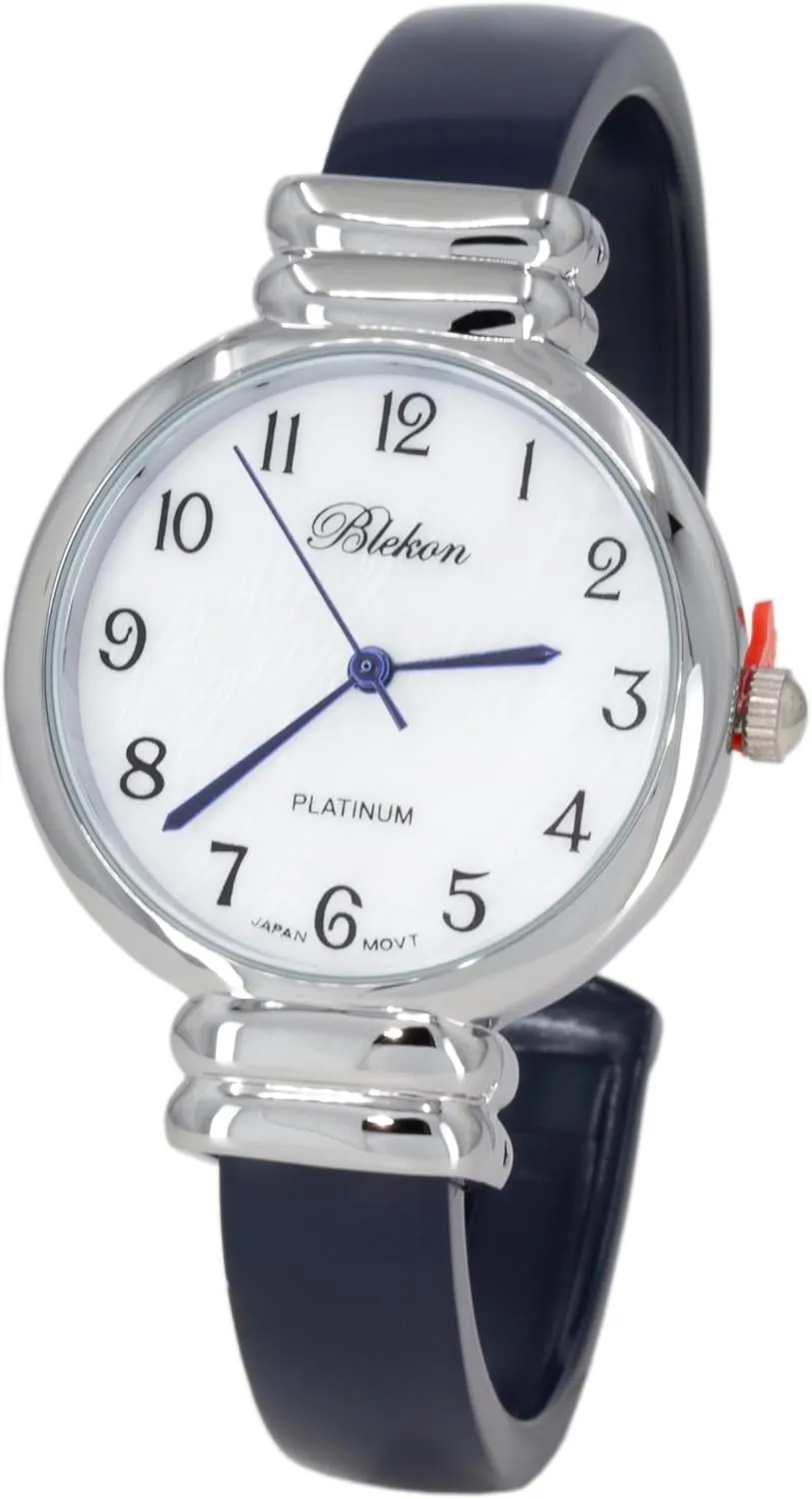 Pearl Cuff Bracelet Watch for Women with 31mm case Japanese Quartz Movement Metal hinged Bangle Style Cuff Wrist Watch pole marvelous fume magma pollinate rehearse for Ladies?? Blekon Original Mother of 