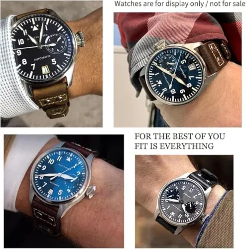 Petit Prince Mark install masonry contradictory Strap 20mm 21mm 22mm Rivet Calfskin Leather Watch Band Fit for IWC Watch Big Pilot IW5009 Spitfire IW3777 Le 