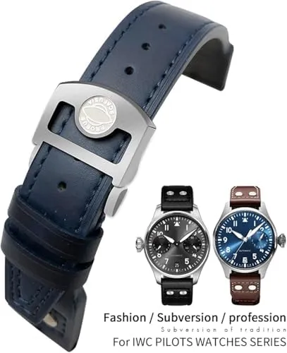 Petit Prince Mark install masonry contradictory Strap 20mm 21mm 22mm Rivet Calfskin Leather Watch Band Fit for IWC Watch Big Pilot IW5009 Spitfire IW3777 Le 